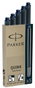 PARKER Cartuchos de Tinta Quink Azul Negro, Pack de 5 unidades