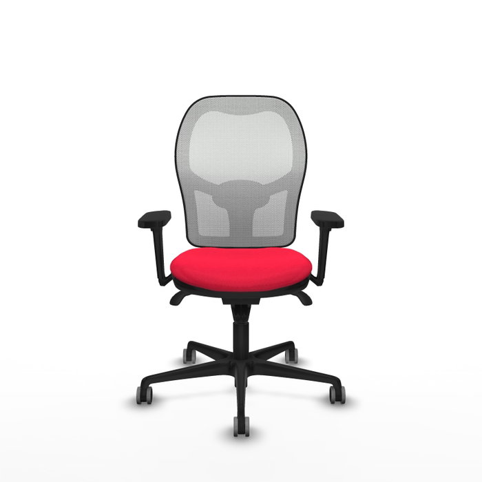PIQUERAS Y CRESPO Silla de oficina Jorquera Roja y Blanca con Brazos 3D
