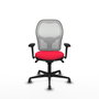 PIQUERAS Y CRESPO Silla de oficina Jorquera Roja y Blanca con Brazos 3D