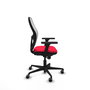 PIQUERAS Y CRESPO Silla de oficina Jorquera Roja y Blanca con Brazos 3D