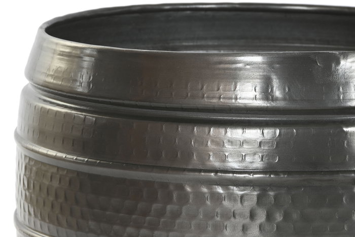 DKD Home Decor Macetero Moderno Gris Aluminio Set de 3 Piezas 40 x 40 x 40.5 cm