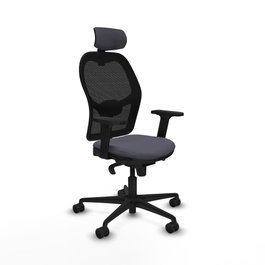 PIQUERAS Y CRESPO Silla de oficina Jorquera con mecanismo Sincro, Gris oscuro y Negro