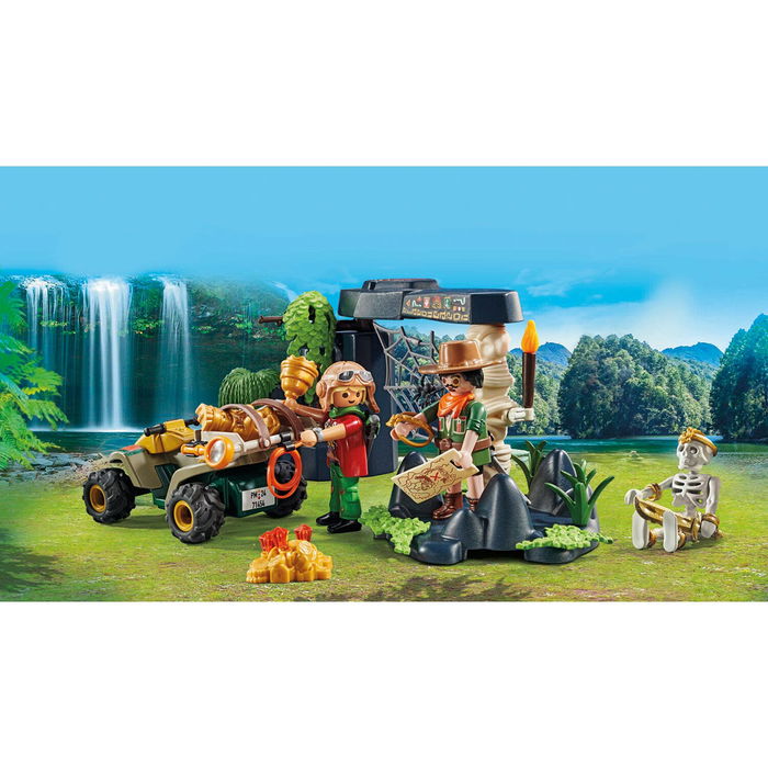 Playmobil Buscadores De Tesoros En La Jungla 71454 Aventuras con Quad y Mapa del Tesoro Set para Niños