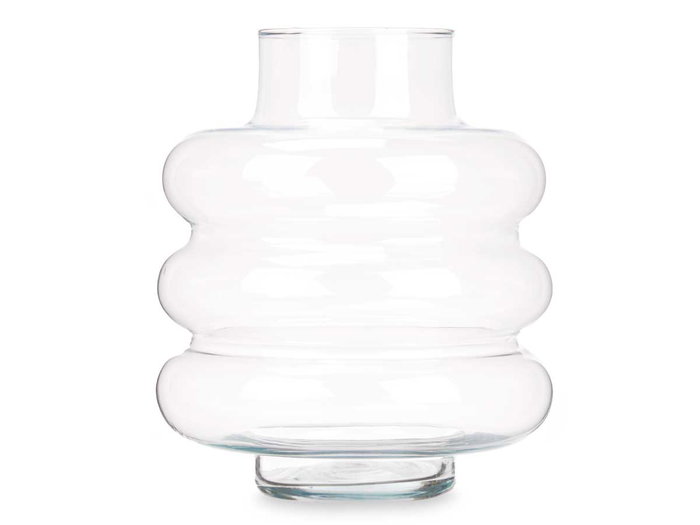 Giftdecor Jarrón Cristal Cloud - Diseño Moderno de Vidrio Transparente, 23 cm de Ancho x 26 cm de Alto - Regalo para el Hogar
