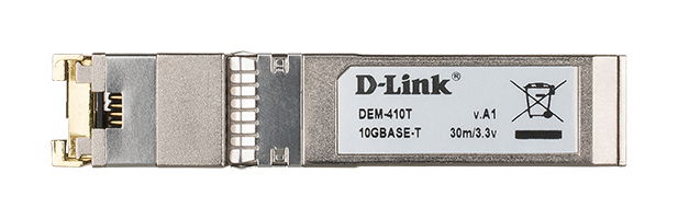 D-Link SFP+ a RJ-45 Transceptor de Cobre DEM-410T, 10GbE, 30m, 3.3V, 0-65°C