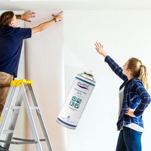 Ewent EW5626 Spray de Pegamento Permanente, Secado Rápido para Metales, Plásticos, Papel, Corcho, Tela y Poliestireno