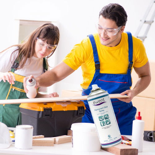 Ewent EW5626 Spray de Pegamento Permanente, Secado Rápido para Metales, Plásticos, Papel, Corcho, Tela y Poliestireno