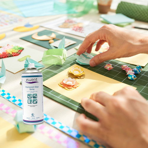 Ewent EW5626 Spray de Pegamento Permanente, Secado Rápido para Metales, Plásticos, Papel, Corcho, Tela y Poliestireno