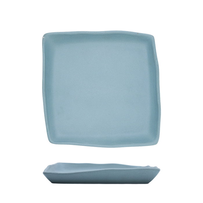 Summa Io Azul Plato Llano Cuadrado de Gres (Set de 6) de 21.5 cm Summa Io Azul Plato Llano Cuadrado de Gres (Set de 6) de 21.5 cm
