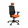 PIQUERAS Y CRESPO Silla de oficina Mardos con mecanismo Sincro/Traslack, Naranja y Negro