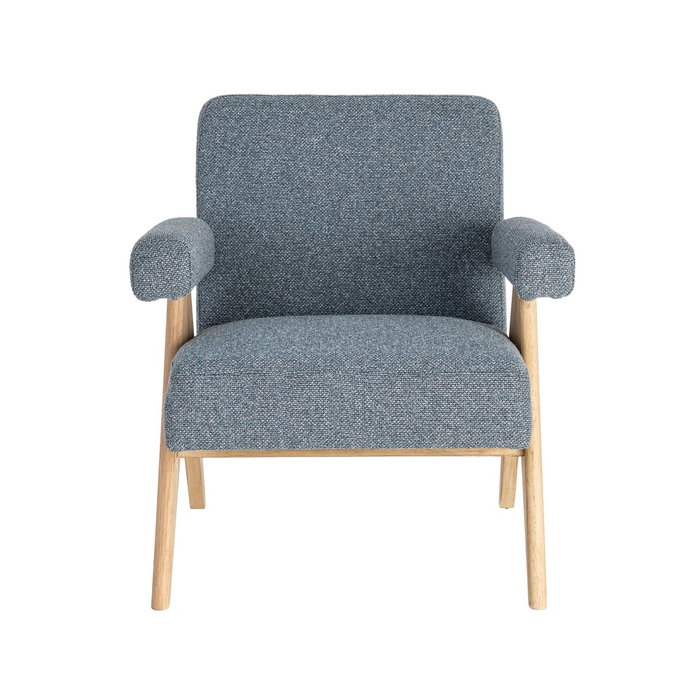 Sillón Azul Tejido-Madera Salón 74 X 76 X 85 cm Sillón Azul Tejido-Madera Salón 74 X 76 X 85 cm
