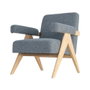 Sillón Azul Tejido-Madera Salón 74 X 76 X 85 cm