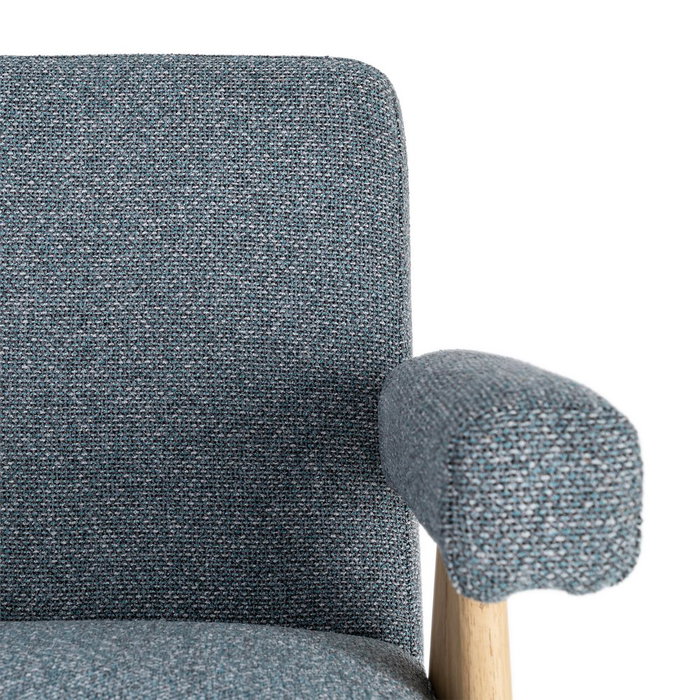 Sillón Azul Tejido-Madera Salón 74 X 76 X 85 cm Sillón Azul Tejido-Madera Salón 74 X 76 X 85 cm