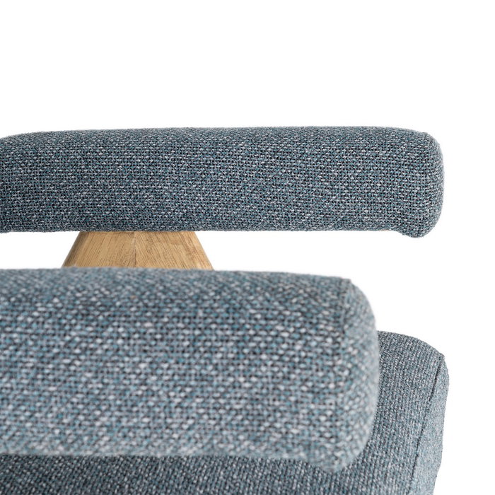 Sillón Azul Tejido-Madera Salón 74 X 76 X 85 cm Sillón Azul Tejido-Madera Salón 74 X 76 X 85 cm