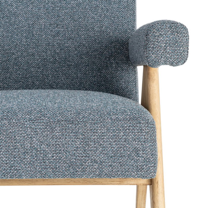 Sillón Azul Tejido-Madera Salón 74 X 76 X 85 cm Sillón Azul Tejido-Madera Salón 74 X 76 X 85 cm