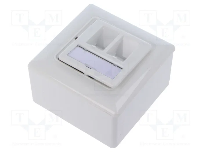 LogiLink Toma de Pared Modular Cat.6A 2xRJ45 STP con Caja de Conexiones, Blanco Señal LogiLink Toma de Pared Modular Cat.6A 2xRJ45 STP con Caja de Conexiones, Blanco Señal
