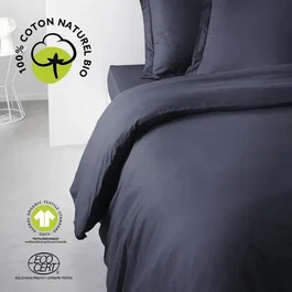 Today Juego de cama de 100% algodón orgánico Azul marino Certificado GOTS 240 x 260 cm