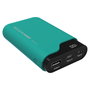 RealPower Powerbank PB-7500C 7500 mAh Doble Salida USB Color Negro/Verde con Cable MicroUSB y Tipo C Incluido
