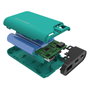 RealPower Powerbank PB-7500C 7500 mAh Doble Salida USB Color Negro/Verde con Cable MicroUSB y Tipo C Incluido