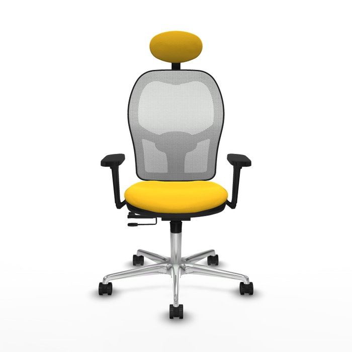 PIQUERAS Y CRESPO Silla de oficina Jorquera con mecanismo Sincro/Traslack, Amarillo y Blanco