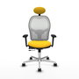 PIQUERAS Y CRESPO Silla de oficina Jorquera con mecanismo Sincro/Traslack, Amarillo y Blanco