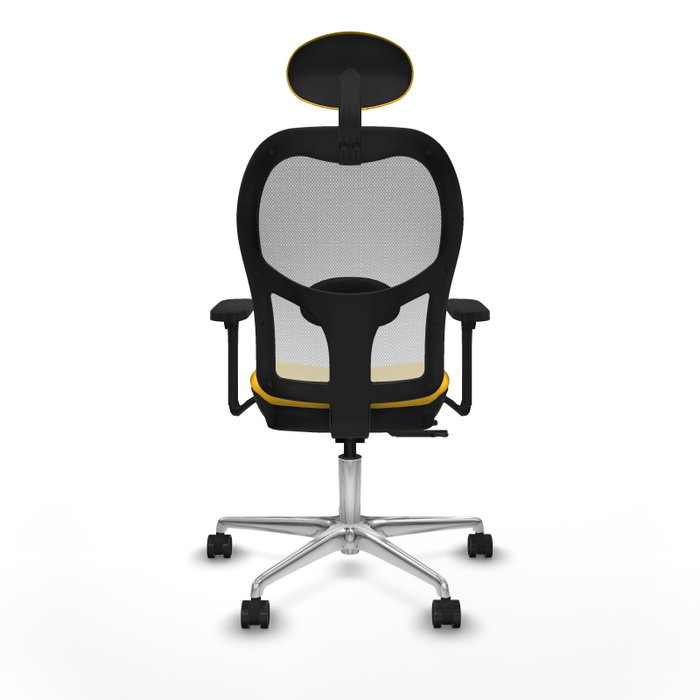 PIQUERAS Y CRESPO Silla de oficina Jorquera con mecanismo Sincro/Traslack, Amarillo y Blanco