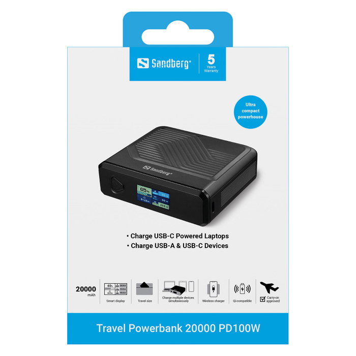 SANDBERG Travel Induktive Power Bank 5 / 9 / 12 / 15 / 20 V (421-25) SANDBERG Travel Induktive Power Bank 5 / 9 / 12 / 15 / 20 V (421-25)
