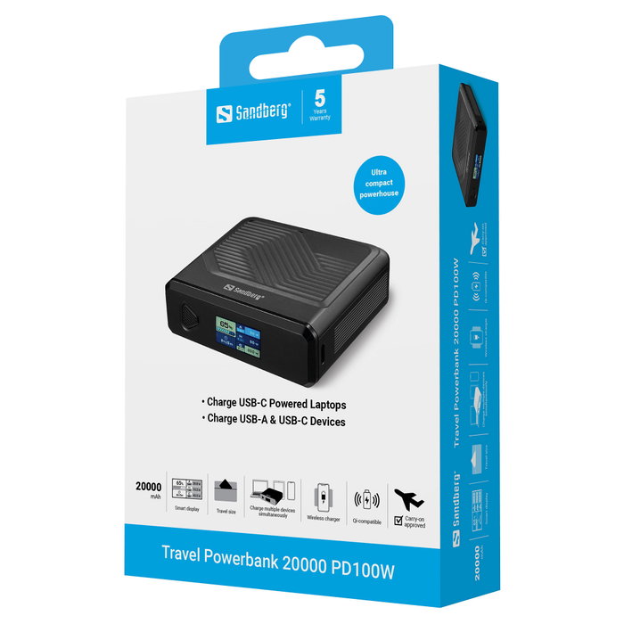 SANDBERG Travel Induktive Power Bank 5 / 9 / 12 / 15 / 20 V (421-25) SANDBERG Travel Induktive Power Bank 5 / 9 / 12 / 15 / 20 V (421-25)
