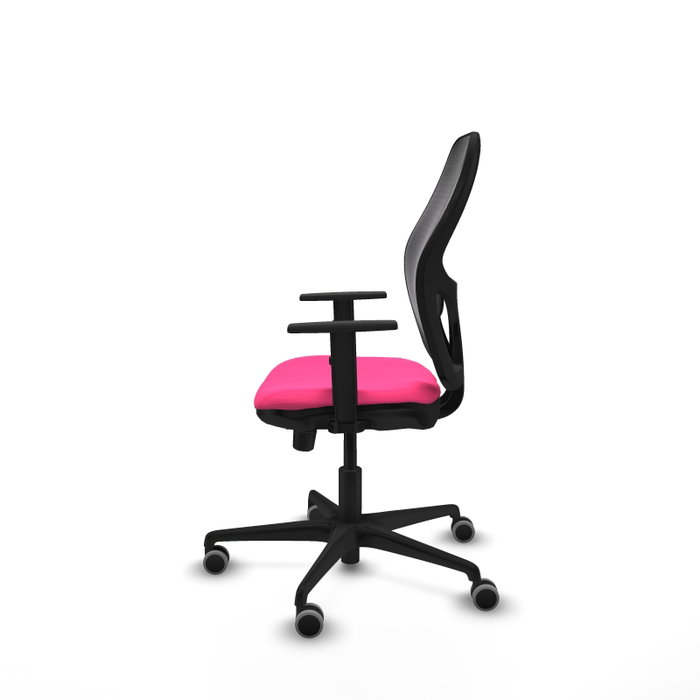 PIQUERAS Y CRESPO Silla de oficina Jorquera Rosa y Negro con mecanismo Sincro/Traslack