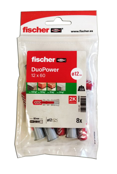 FISCHER DUOPOWER 5X25 Blíster 30 uds. de anclajes de taco de expansión FISCHER DUOPOWER 5X25 Blíster 30 uds. de anclajes de taco de expansión