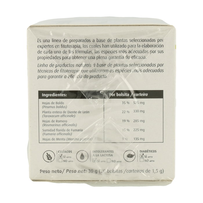 Herbora Infusión Herboplant Hepabil 8, 20 bolsitas infusoras de 1.5g