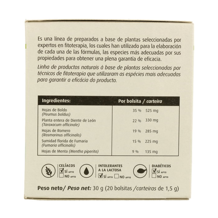 Herbora Infusión Herboplant Hepabil 8, 20 bolsitas infusoras de 1.5g