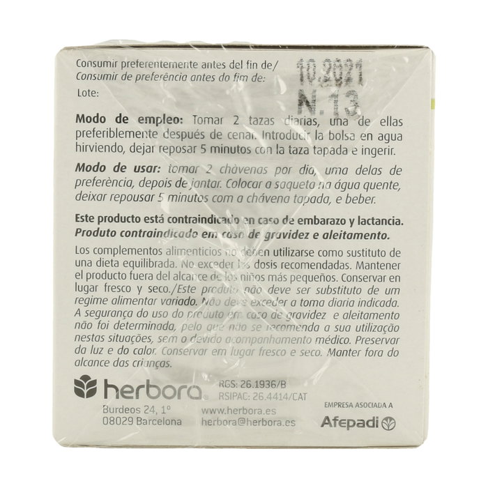 Herbora Infusión Herboplant Hepabil 8, 20 bolsitas infusoras de 1.5g