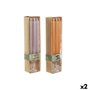 DKD Home Decor Set de 4 Velas de Cristal con Portavelas, Surtido Naranja y Gris