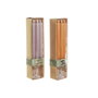 DKD Home Decor Set de 4 Velas de Cristal con Portavelas, Surtido Naranja y Gris