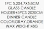 DKD Home Decor Set de 4 Velas de Cristal con Portavelas, Surtido Naranja y Gris