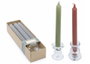 DKD Home Decor Set de 4 Velas de Cristal con Portavelas, Surtido Naranja y Gris