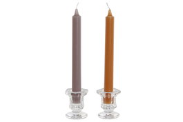 DKD Home Decor Vela Navidad Alpina Naranja Gris Cristal Cera 2 x 2 x 20 cm Set 4 Unidades