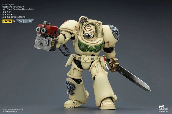 Joy Toy (CN) Warhammer 40,000 Figura Dark Angels Deathwing Terminator con Power Sword y Storm Bolter