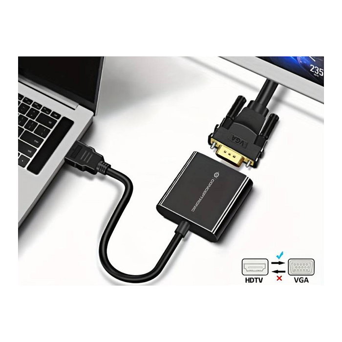 Conceptronic Adaptador HDMI a VGA ABBY20B 1080p 60Hz 0,25m