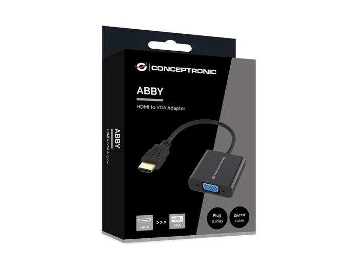 Conceptronic Adaptador HDMI a VGA ABBY20B 1080p 60Hz