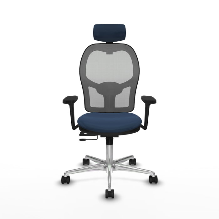 PIQUERAS Y CRESPO Silla de oficina Jorquera con mecanismo Sincro/Traslack Azul marino y Gris PIQUERAS Y CRESPO Silla de oficina Jorquera con mecanismo Sincro/Traslack Azul marino y Gris