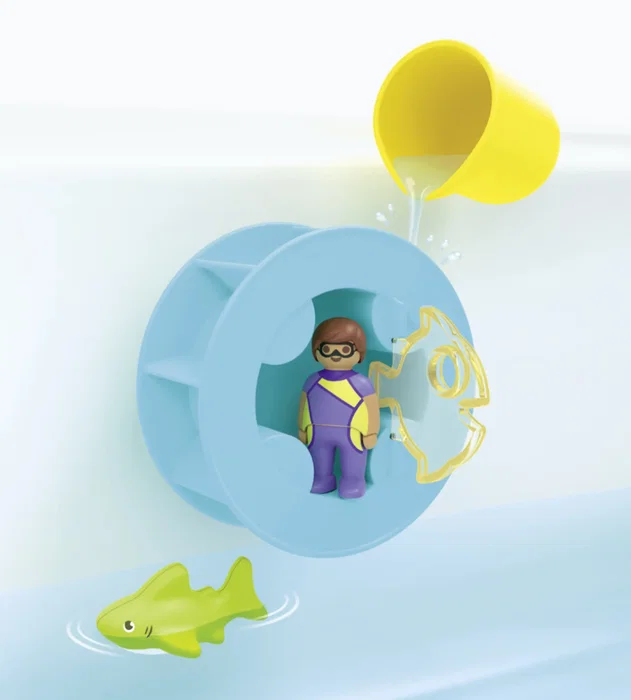 Playmobil Junior Aqua Rueda de agua con bebé tiburón 71688