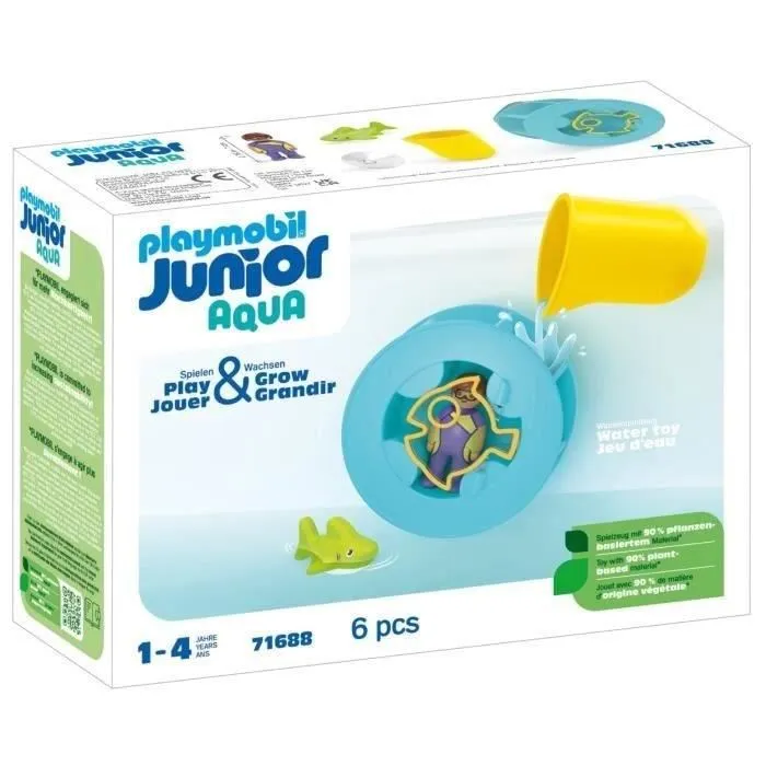 Playmobil Junior Aqua Rueda de Agua con Bebé Tiburón 71688
