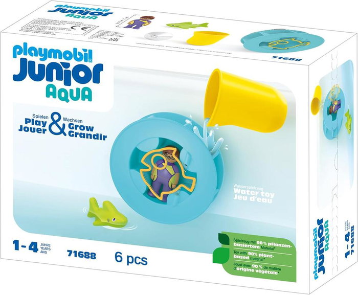 Playmobil Junior Aqua Rueda de Agua con Bebé Tiburón 71688