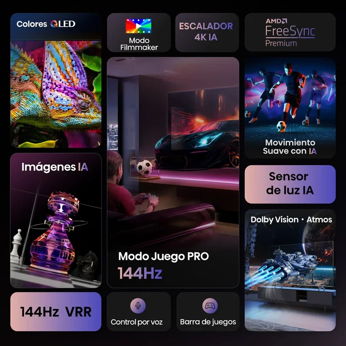 Hisense 65E7Q PRO 65 pulgadas 4K QLED Pro Smart TV Negro