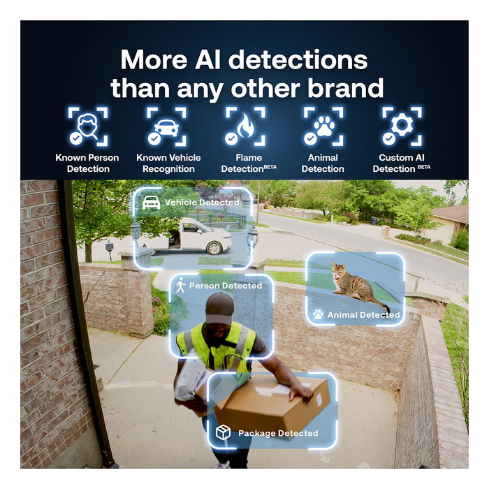 ARLO Pro 6 - Pack de 2 Cámaras de Seguridad Exterior 2K/4MP Inalámbricas con Visión Nocturna, WiFi, Alexa, Google Assistant, IP65, VMC4270P