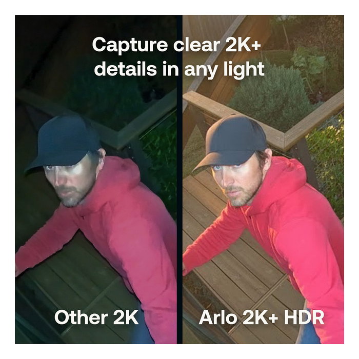 ARLO Pro 6 - Pack de 2 Cámaras de Seguridad Exterior 2K/4MP Inalámbricas con Visión Nocturna, WiFi, Alexa, Google Assistant, IP65, VMC4270P
