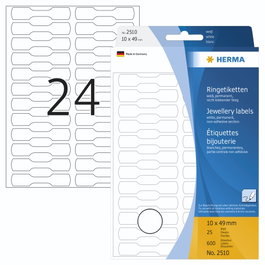 HERMA 2510 Etiquetas autoadhesivas tipo anillo 10x49 mm Blanco