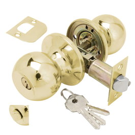 WOLFPACK LINEA PROFESIONAL Pomo de Puerta con Llave y Condena Latonado para Entrada